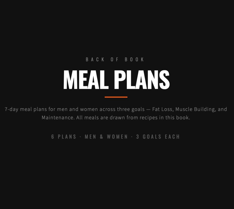 Meal Plans section of the book