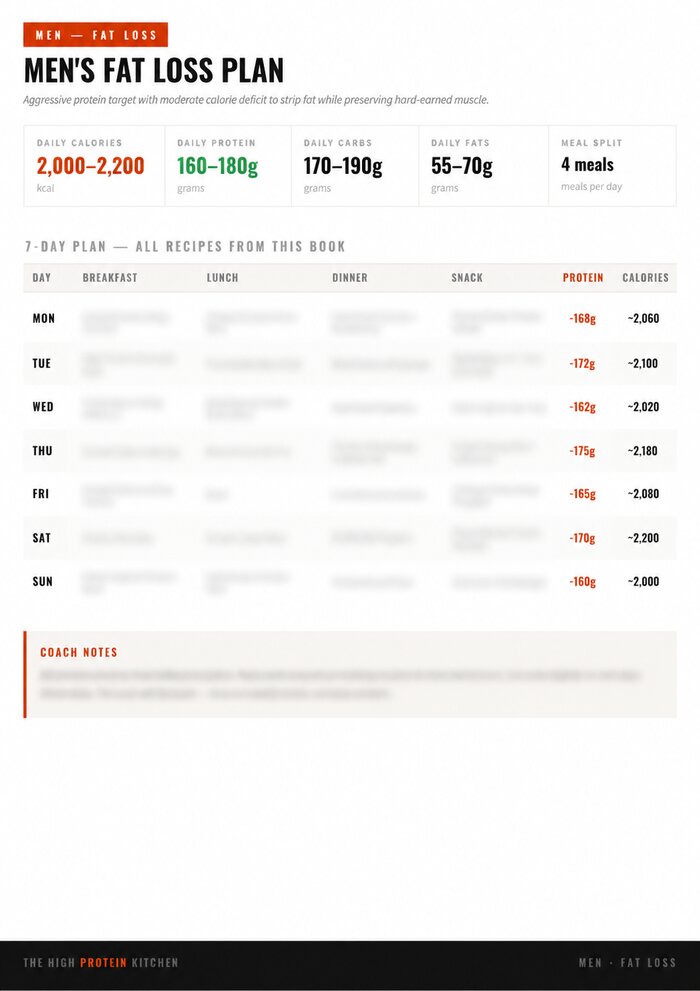 Men's Fat Loss 7-day meal plan page