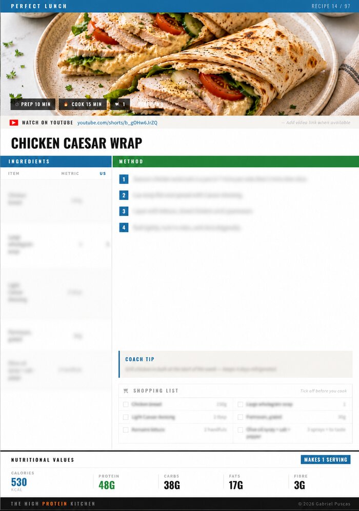 Chicken Caesar Wrap recipe page